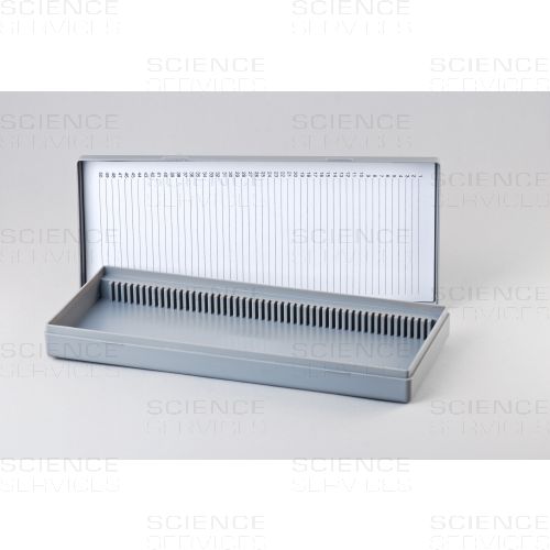 Aufbewahrungsbox für 50 Objektträger, grau