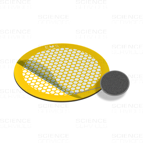 TEM Grids, Carbon Film coated, 600 Mesh, thin Bars, hexagonal, Au