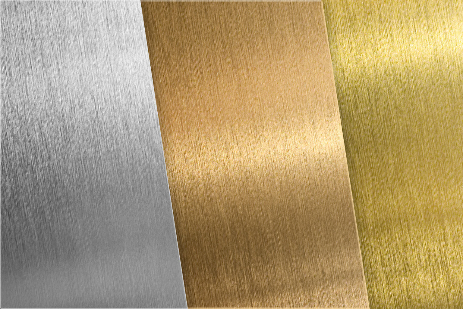 Aluminum, bronze and brass stitched textures