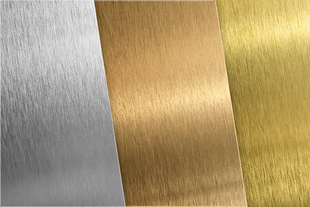 Aluminum, bronze and brass stitched textures
