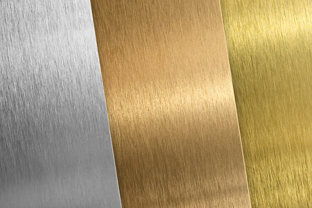Aluminum, bronze and brass stitched textures