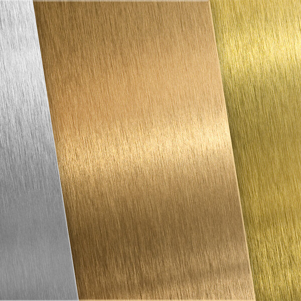 Aluminum, bronze and brass stitched textures